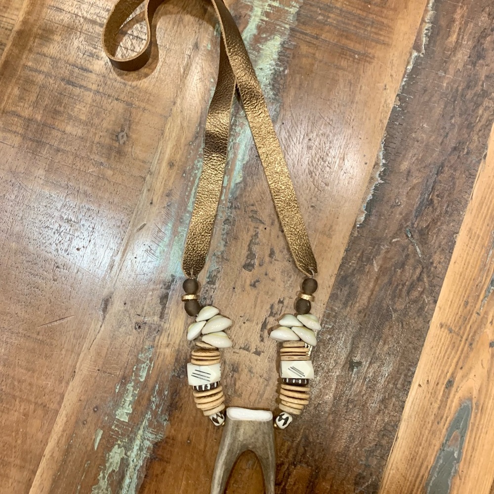 🌾Artisan Antler Pendant Necklace